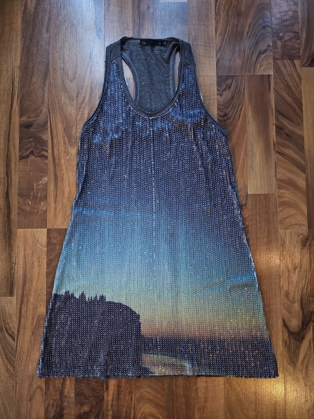 Scenic Ombre Racerback Dress in Blue-Green